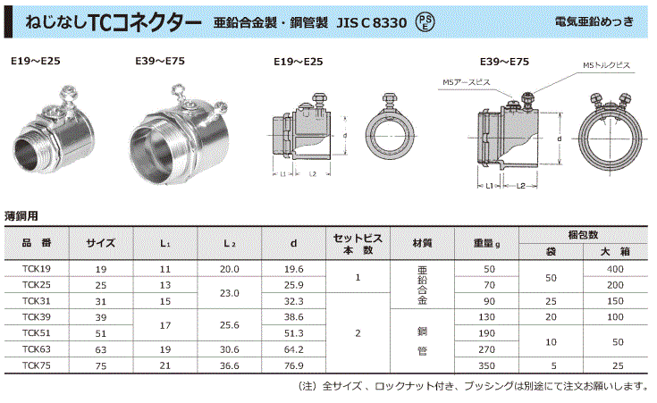 ねじなし コネクター