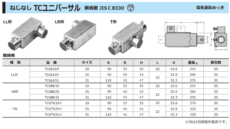 ねじなしTCユニバーサル