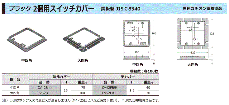 2個用 スイッチカバー