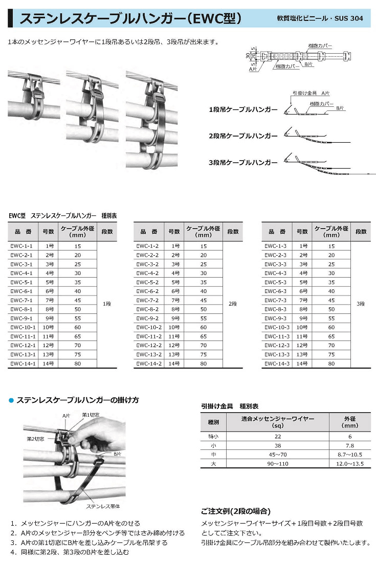 ステンレスケーブルハンガー（EWC型）
